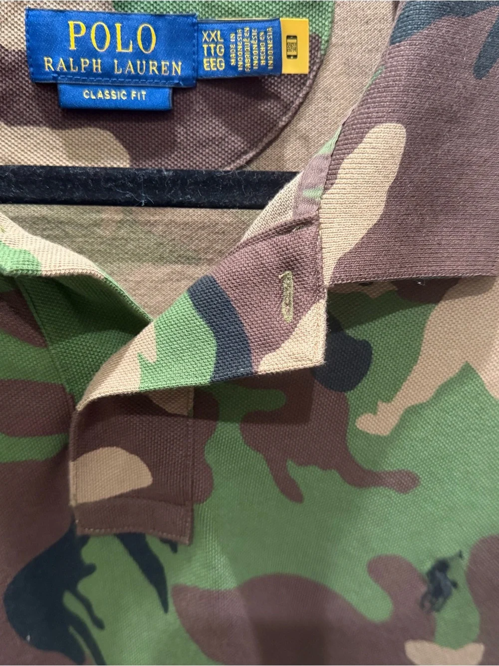 Ralph Lauren Men’s Polo Shirt - Green Brown Black Camo